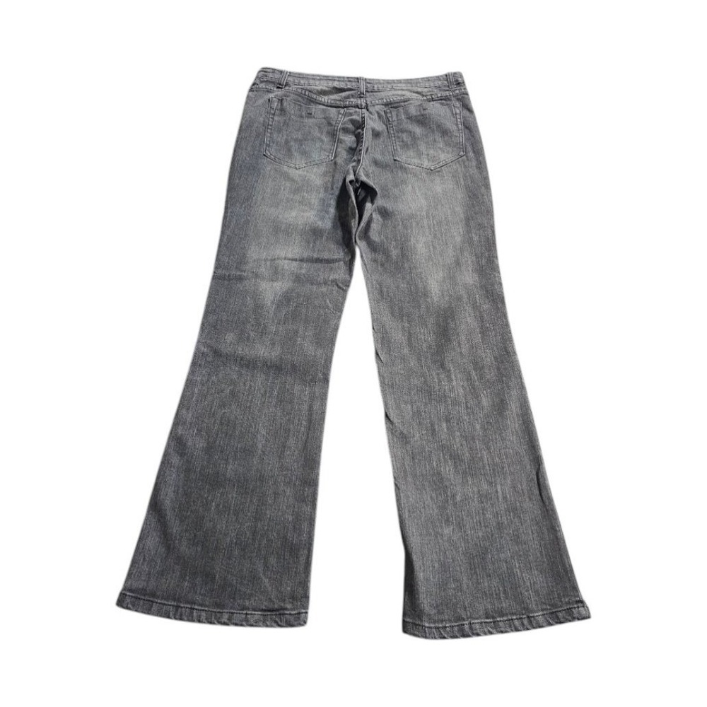 PBX Basics Womens High Rise Flare Jeans Charcoal Gray Denim Size 12 Bootcut
